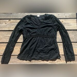 Vintage Old Navy black 90s lace V-neck Grunge Women's Top Medium